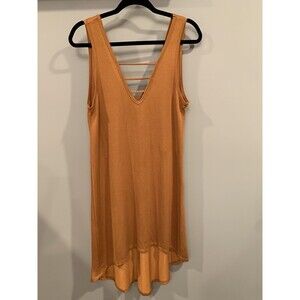 Tresics Beach Womens Tank Dress Sz M Brown Casual Beach Cover-up Sleeveless Knit